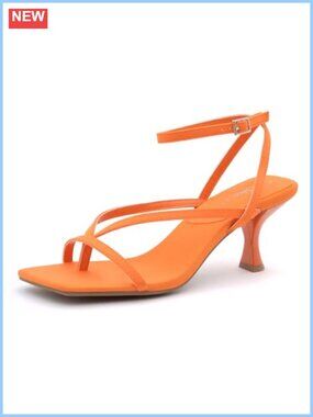 Kitten Heel Square Open Toe Slide Sandals 2.75 Inch Dressy Summer Heels